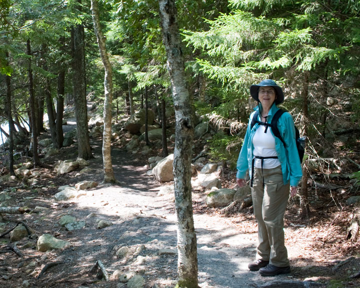 JordanPondMary_4547.jpg - Mary T. On the Jordan Pond Trail