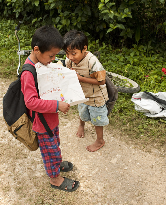 Laguna2Boys_2540.jpg - We met the young boy on the left as he was walking home from school with his school work, which he was proud to show us. His friend looks like trouble to me!