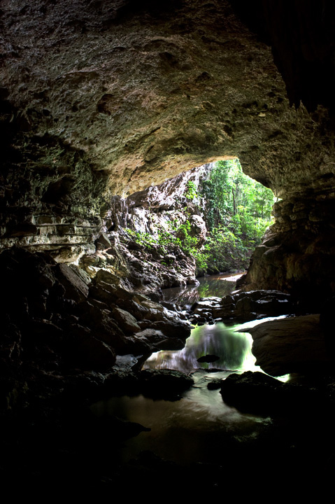 RioFrio_2131.jpg - Rio Frio Cave. This is the stream entrance to the cave. It passes completely through the ridge and exits through the other side where we had made our entrance.