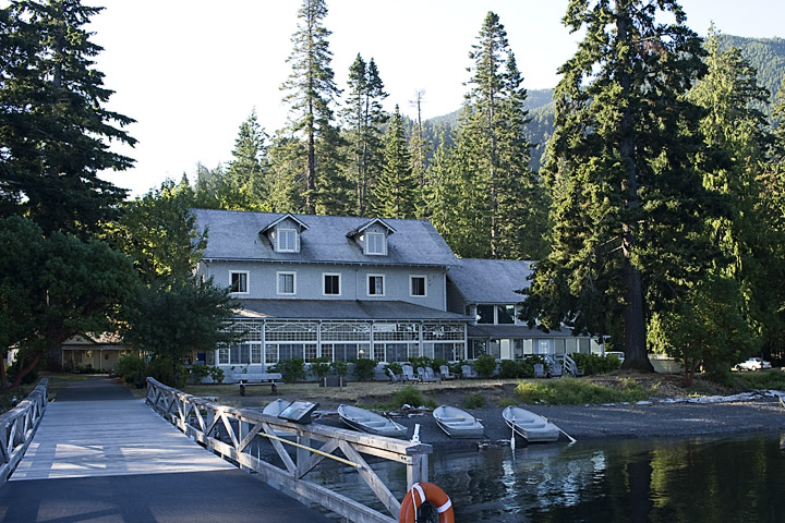 LakeCrescentLodge_0084.jpg - A view of the lodge from the pier.  