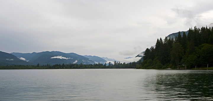 LakeQuinault_9544.jpg - After the long drive from Seattle during which we got lost in Aberdeen rush hour traffic, we arrived at our first stop, Lake Quinault, located in the southwest corner of Olympic National Park.  