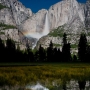 Yosemtie Falls Lunar Rainbow reflected in flooded meadow - June 2011